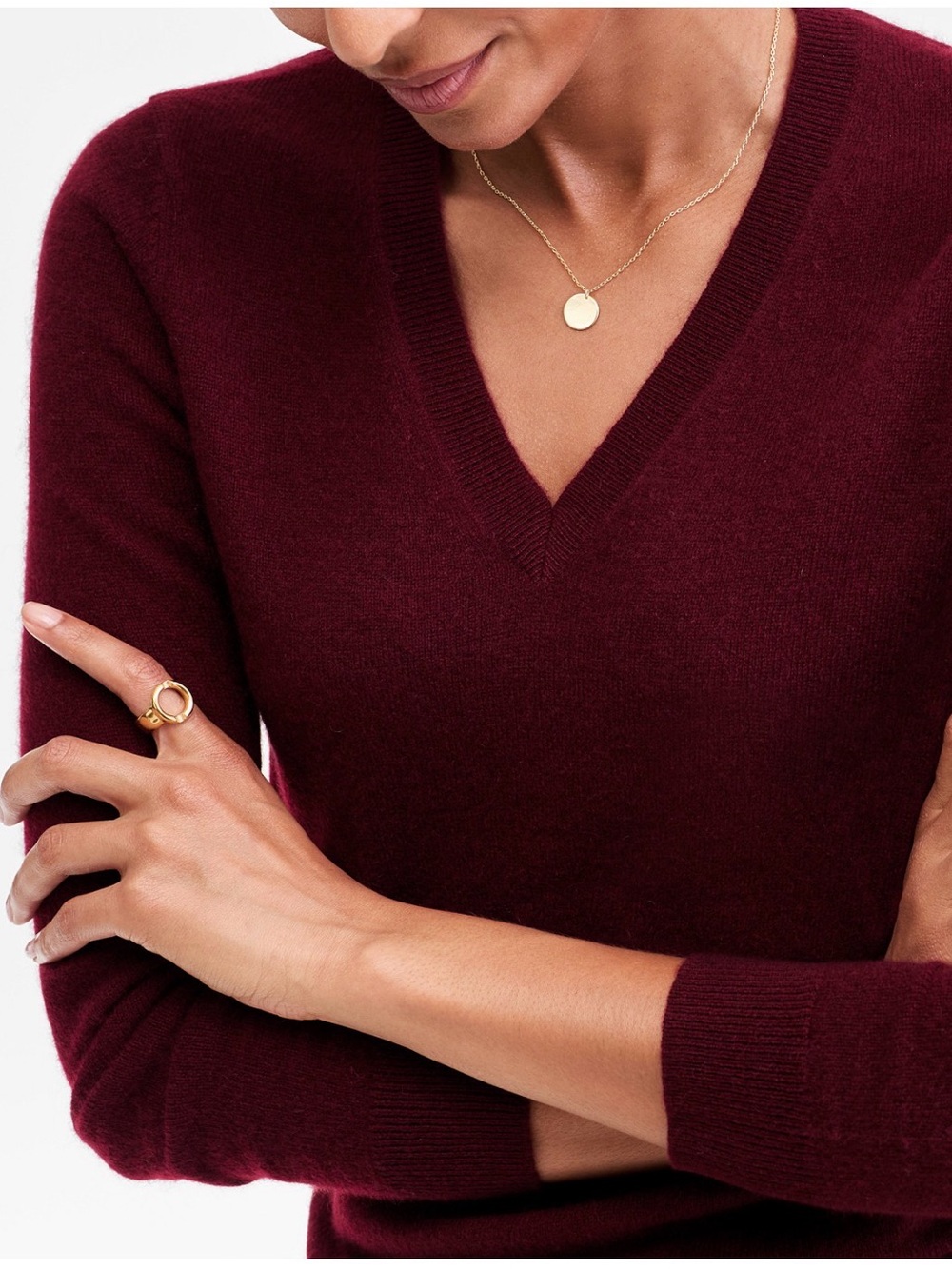 Charter Club V-Neck Sweater in Wine